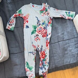 Joules Blue Floral Kids Footie